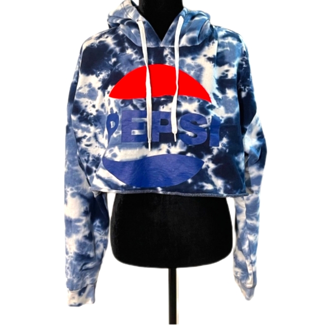 Pepsi Co Inc TieDye Cropped Pepsi Hoodie Sweatshirt